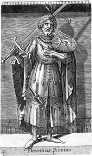 Floris-V, graaf van Holland (1254-1296) uit: Principes Hollandiae et Zelandiae, Domini Frisiae. Michiel Vosmeer 1578 Floris-V, graaf van Holland (1254-1296) uit: Principes Hollandiae et Zelandiae, Domini Frisiae. Michiel Vosmeer 1578