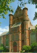 De westgevel van de Pieterskerk. Foto: Stichting Pieterskerk Leiden De westgevel van de Pieterskerk. Foto: Stichting Pieterskerk Leiden