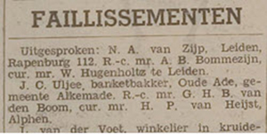 Advertentie uit het Leidsch Dagblad van 14-10-1937. Advertentie uit het Leidsch Dagblad van 14-10-1937.