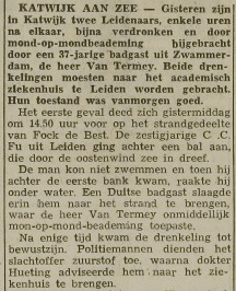 Artikel uit de Nieuwe Leidsche Courant van 17 augustus 1964. Artikel uit de Nieuwe Leidsche Courant van 17 augustus 1964.