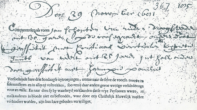 ondertrouwakte Jan Schouten