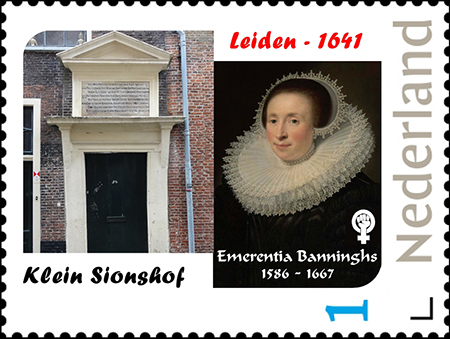 dpostzegel van het Klein Sionshofje postzegel van het Klein Sionshofje